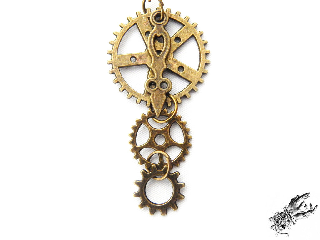 Antique Bronze Gear Earrings