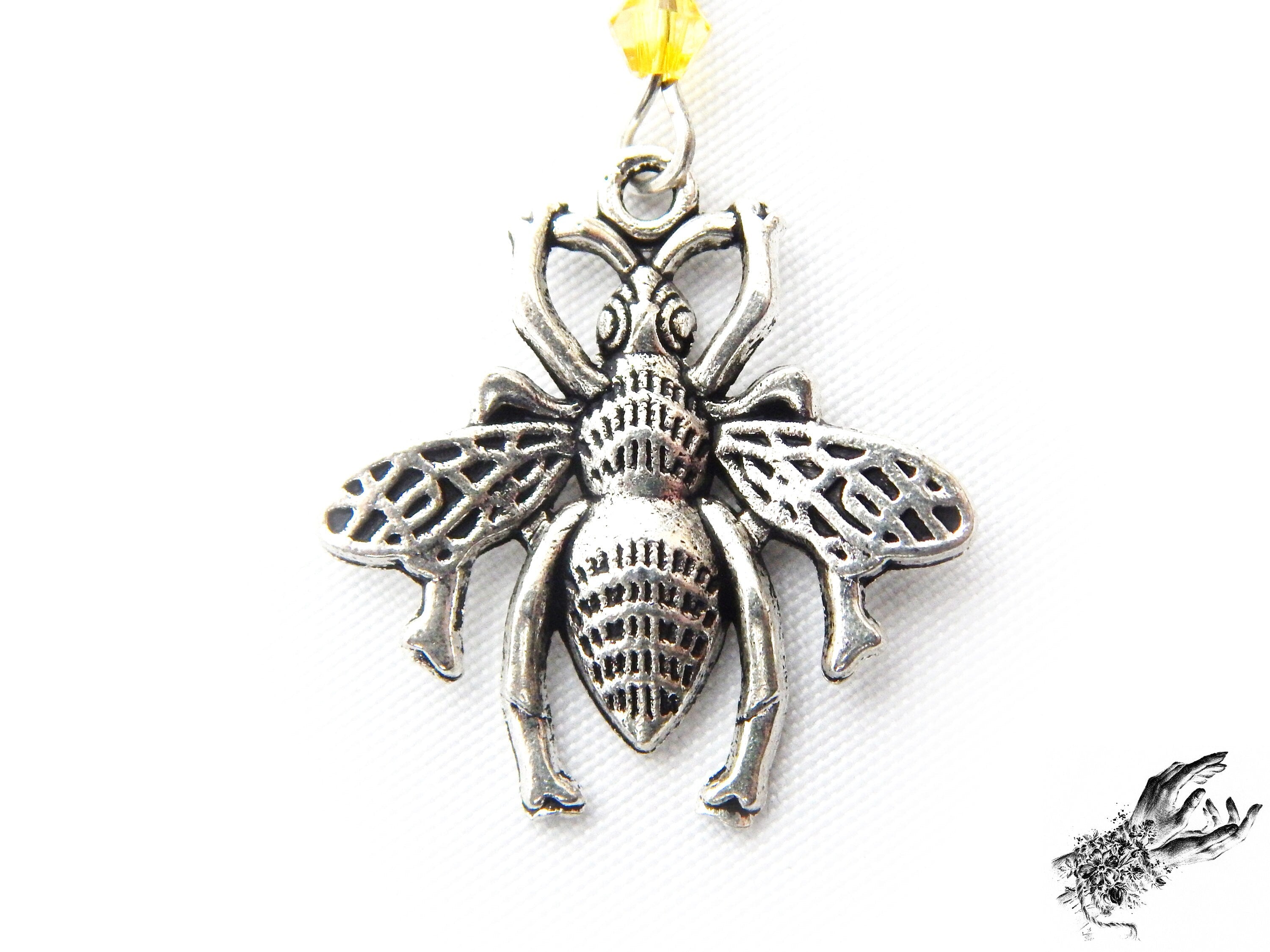 Antique Silver Bee Earrings