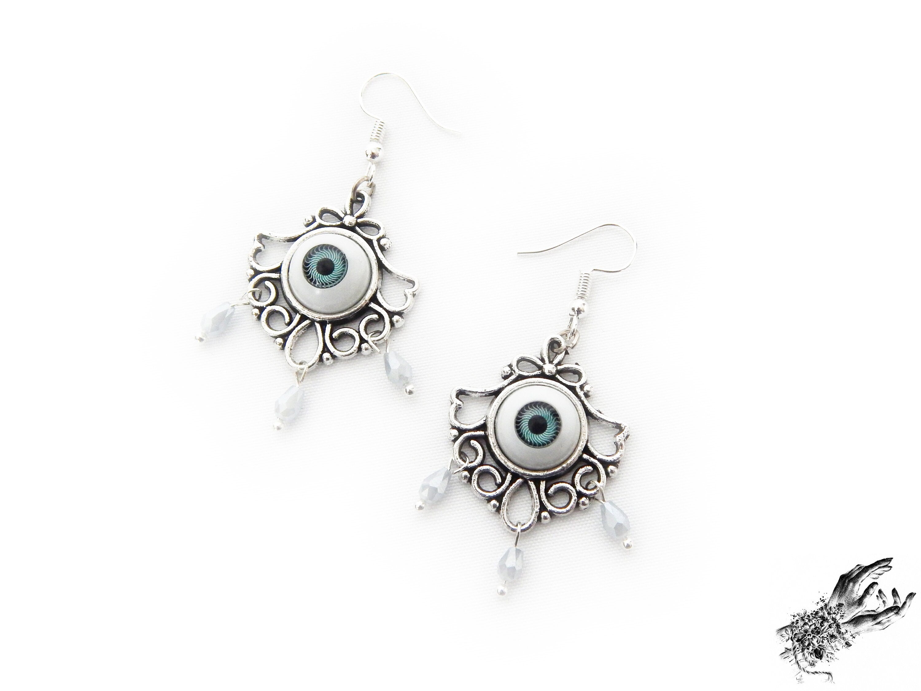Antique Silver Tears of Persephone Earrings