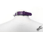 Purple Leather Studded D and O Ring Choker