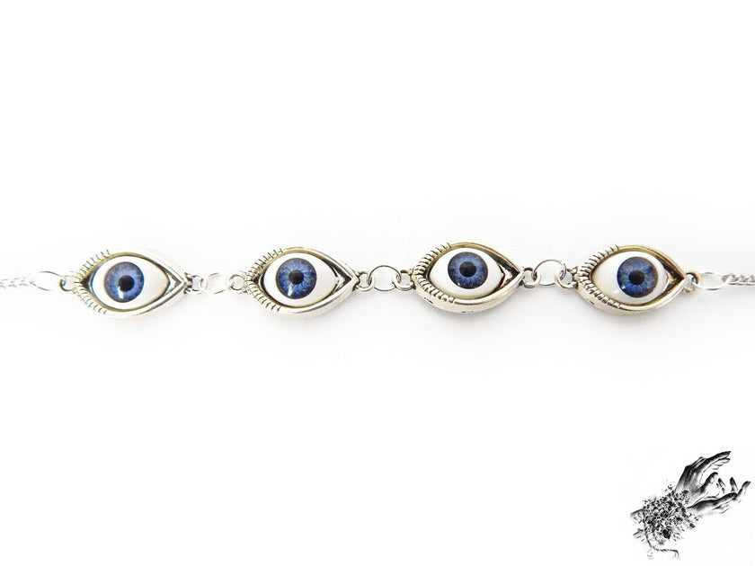 Antike silberne Evil-Eye-Choker-Halskette