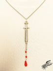 Antique Silver Syringe Necklace