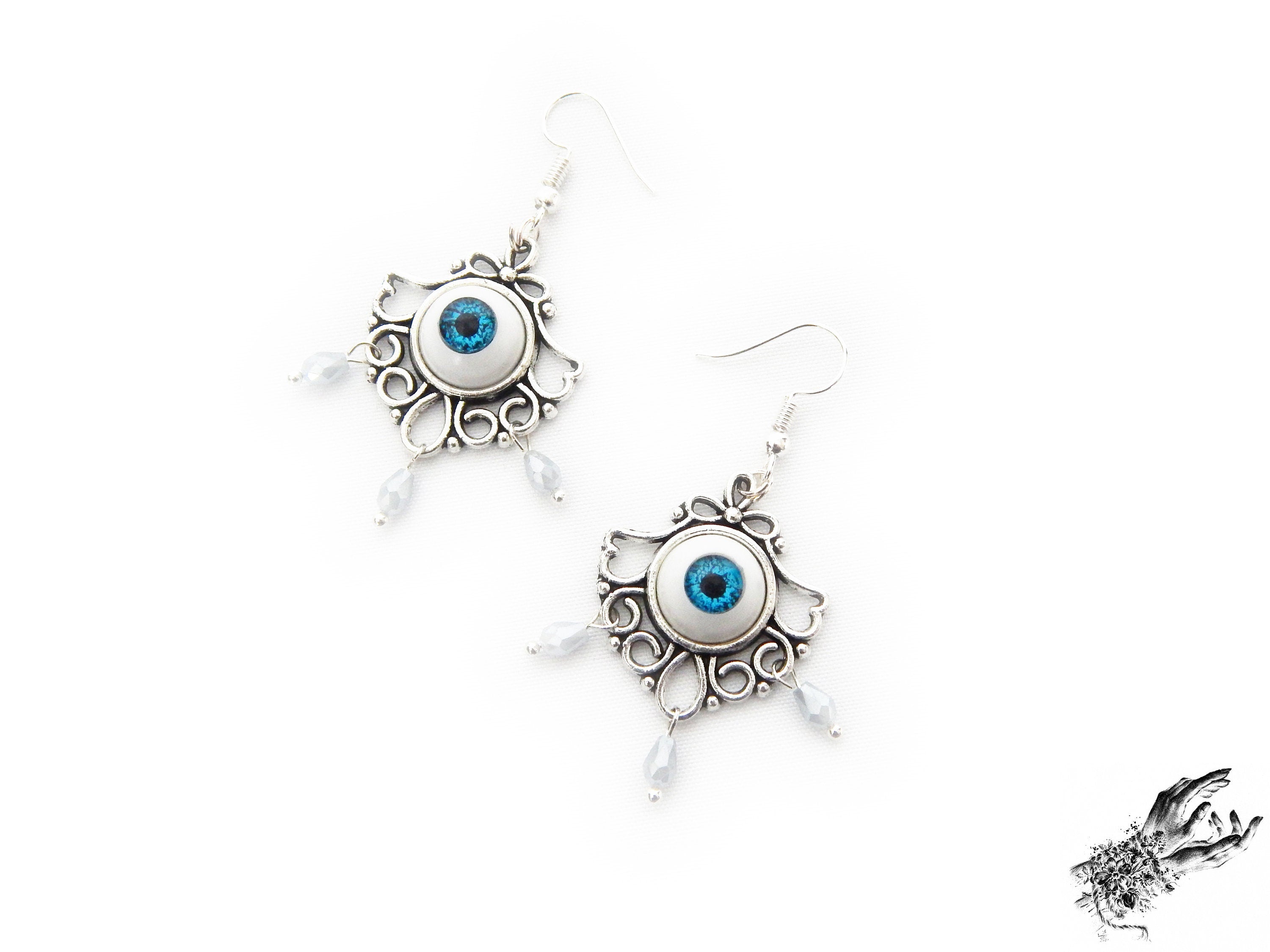 Antique Silver Tears of Persephone Earrings