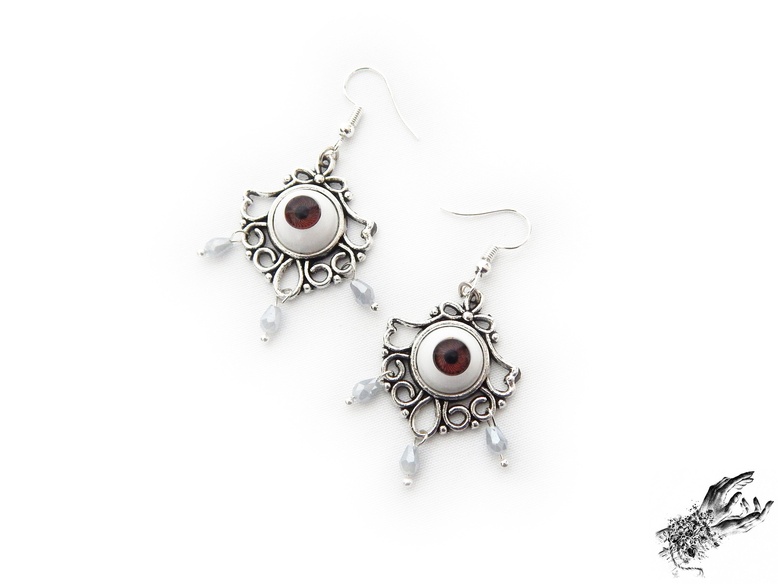 Antique Silver Tears of Persephone Earrings