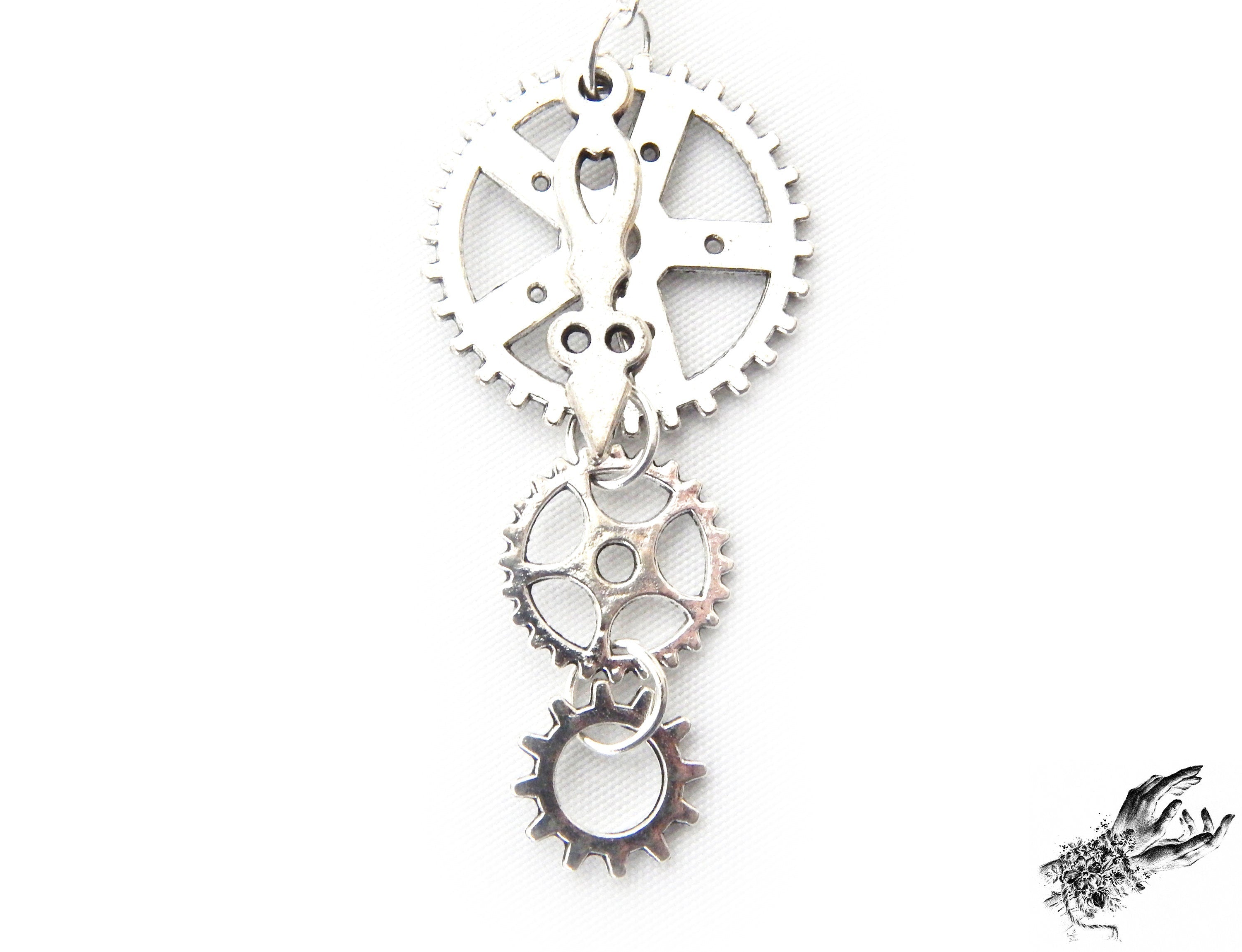 Antique Silver Gear Earrings