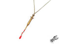 Antique Bronze Syringe Necklace