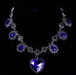 Gunmetal Black Crystal Heart Necklace