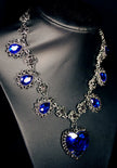 Gunmetal Black Crystal Heart Necklace