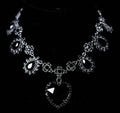 Gunmetal Black Crystal Heart Necklace
