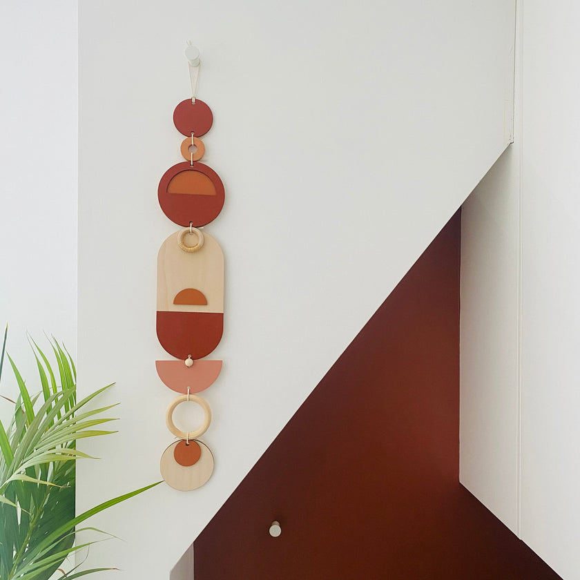 Bauhaus Wall Art - Geometric Wall Art - Warm Decor - Wood Wall Art