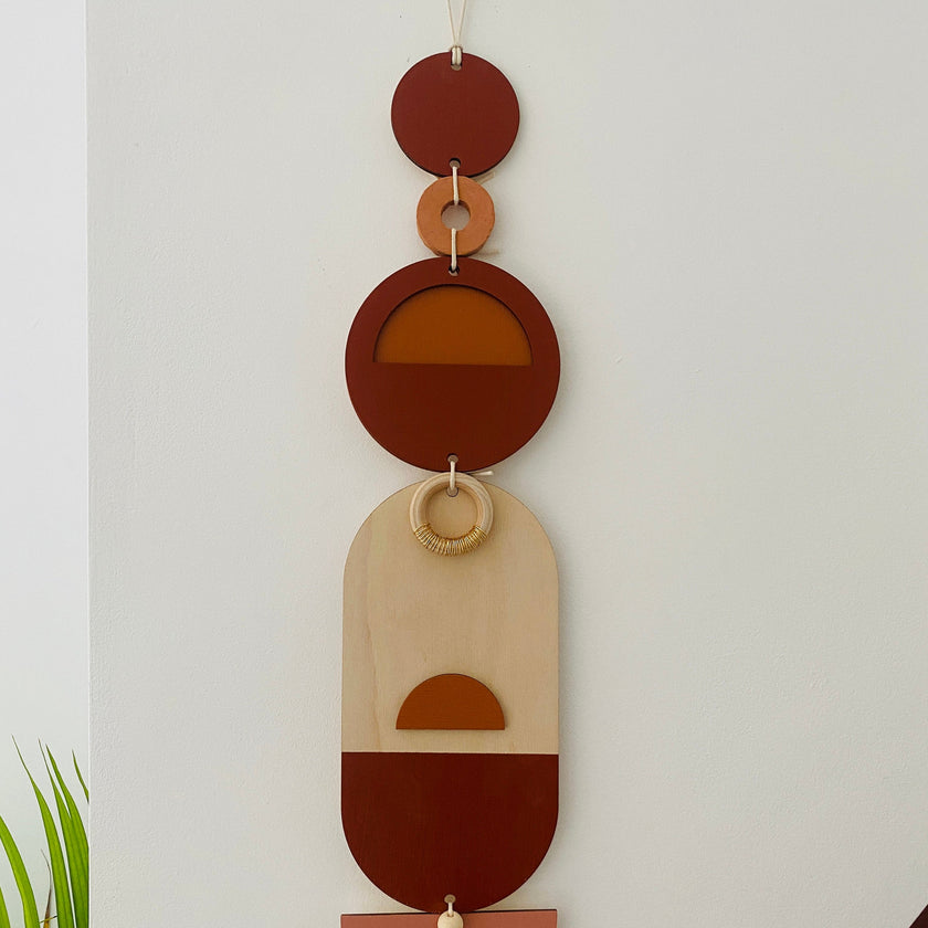 Bauhaus Wall Art - Geometric Wall Art - Warm Decor - Wood Wall Art
