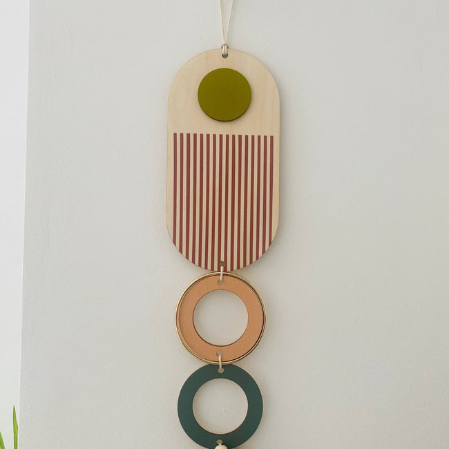 Geometric Plywood Wall Art – Mid-Century Modern Tapestry