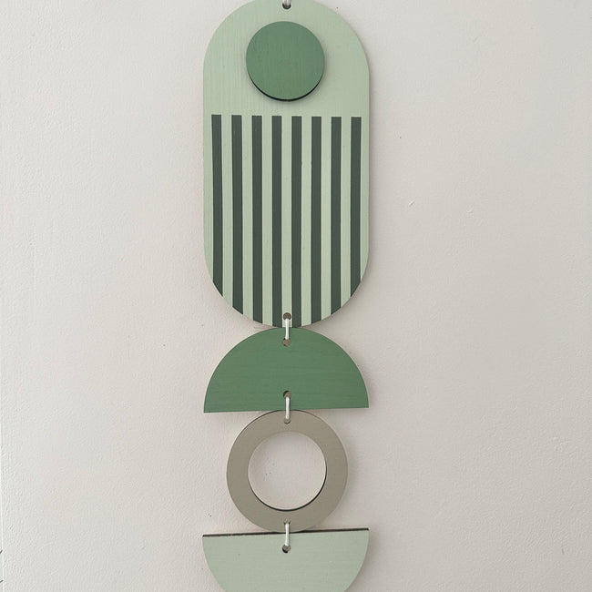 Green and Grey Wall Hanging - Green Decor - Geometric Art