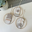 Geometric - Mini Mid-Century Wall Art - Pink & Natural Decoration - Contemporary Wall Decor