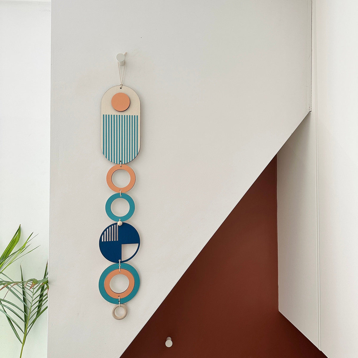 Geometric Wall Art – Modern Wood Tapestry, Mid-Century Decor