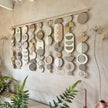 Geometric Wall Art – Mid-Century Modern Tapestry, Blush Pink & Gold