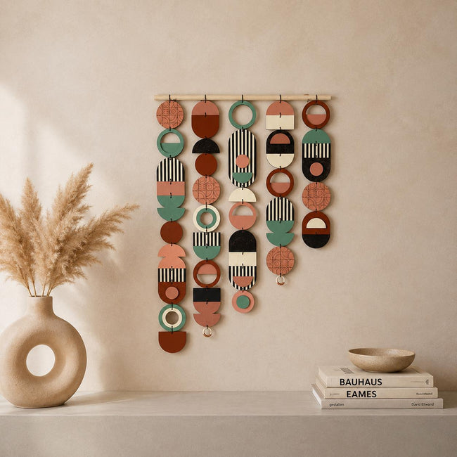 Large Asymmetrical Wall Art - Copper Geometric Wall Hanging - MCM Decor