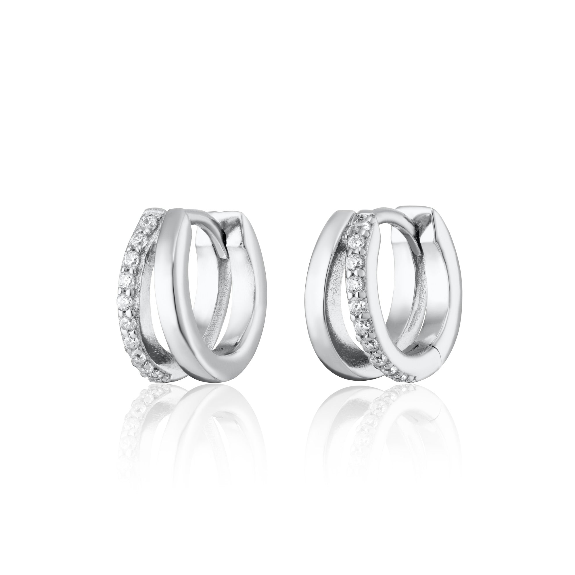 Illusion Split Mini Huggie Earrings