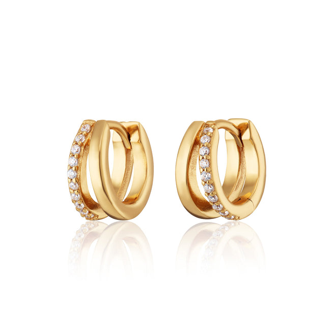Illusion Split Mini Huggie Earrings