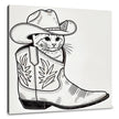 Whimsical Cat in Cowboy Boot Canvas