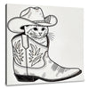 Whimsical Cat in Cowboy Boot Canvas