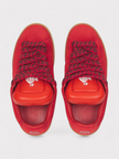 Lanvin X Future Hyper Curb Sneakers Leather Suede Red Wmns