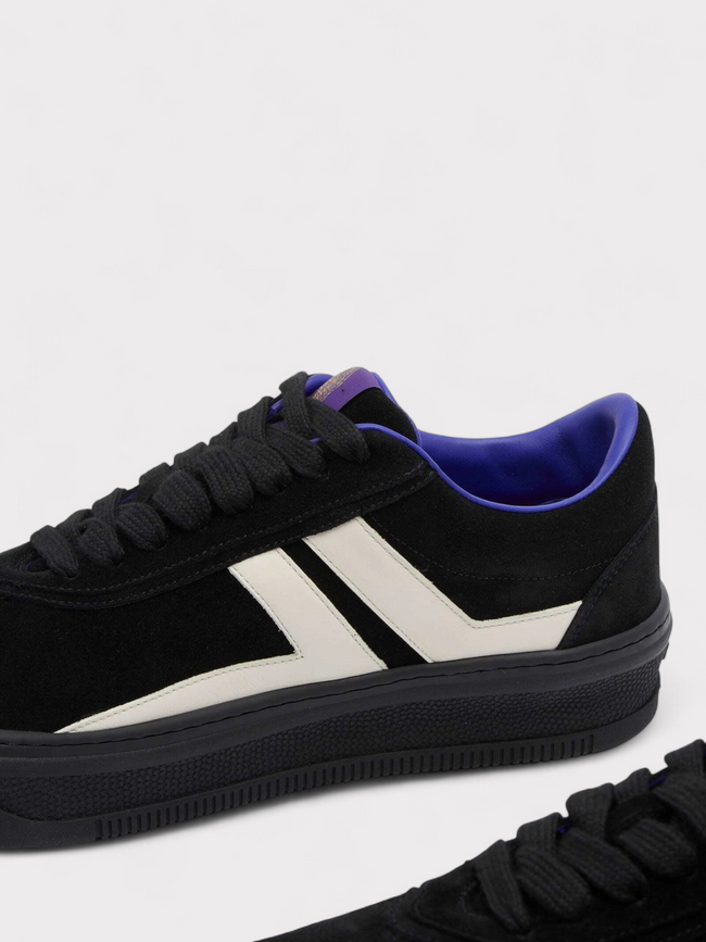 Czarne skórzane sneakersy męskie Lanvin X Future Cash