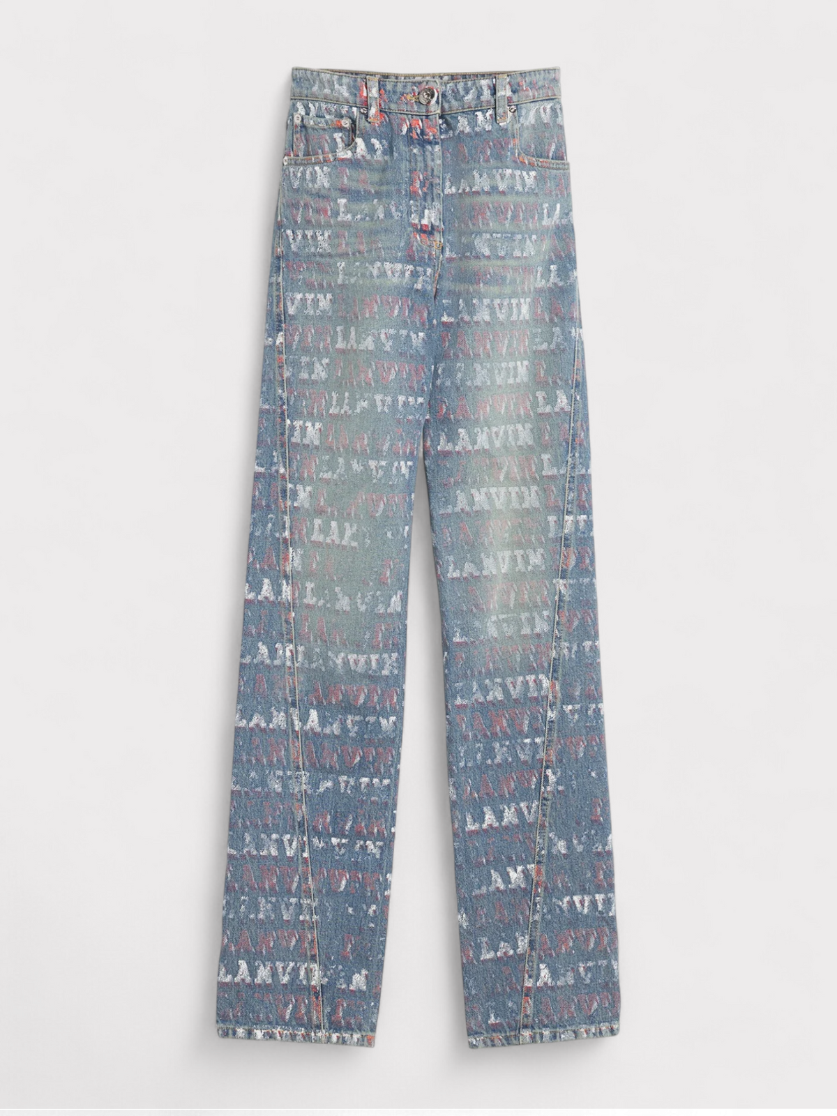 Lanvin X Future Straight Fit Printed Pants For Men Blue
