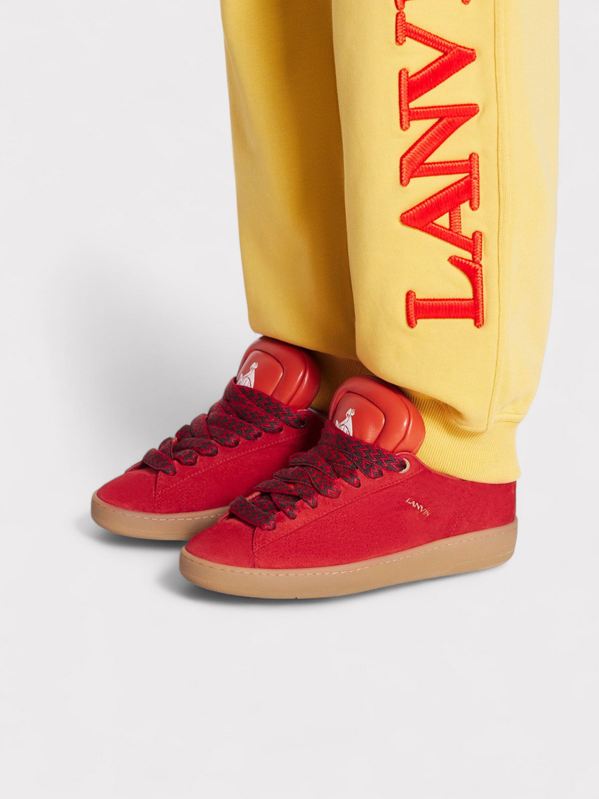 Zapatillas Lanvin X Future Hyper Curb Piel Ante Rojas