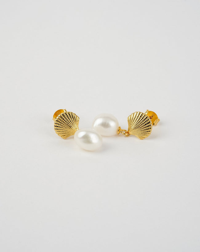 Sea Shell Pearl Earrings