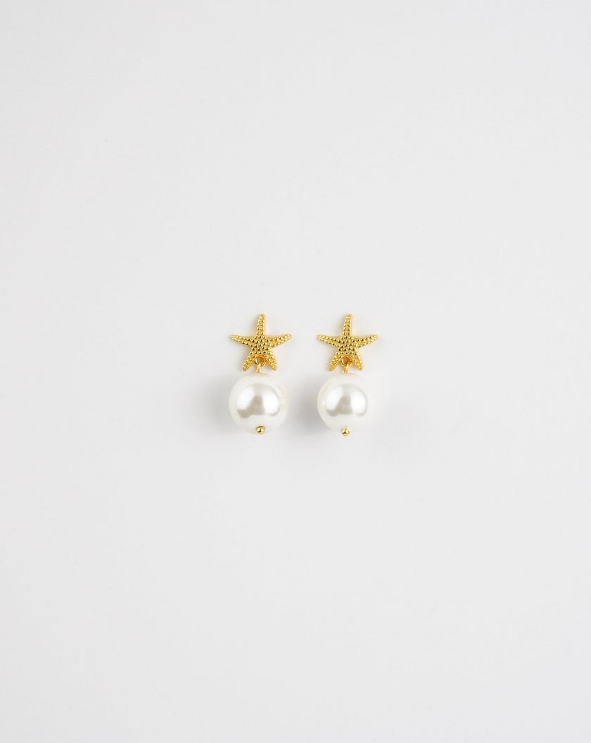 Star Fish Pearl Earrings