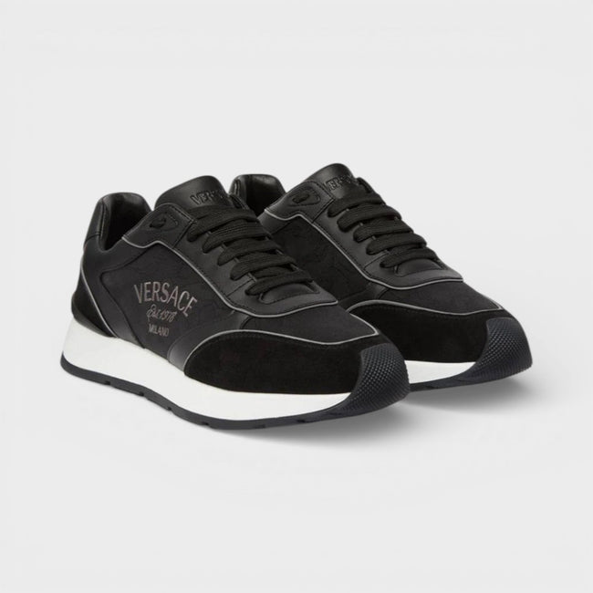 Leather Mix Sneakers Black