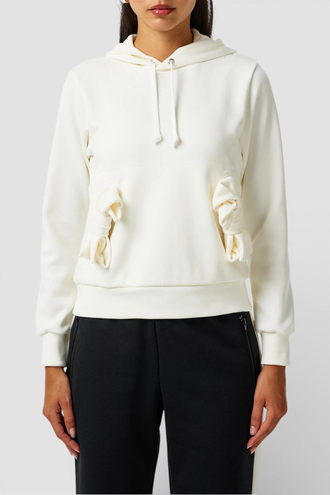 Mikina s kapucí Comme Des Garcons CDG s mašlí, off-white