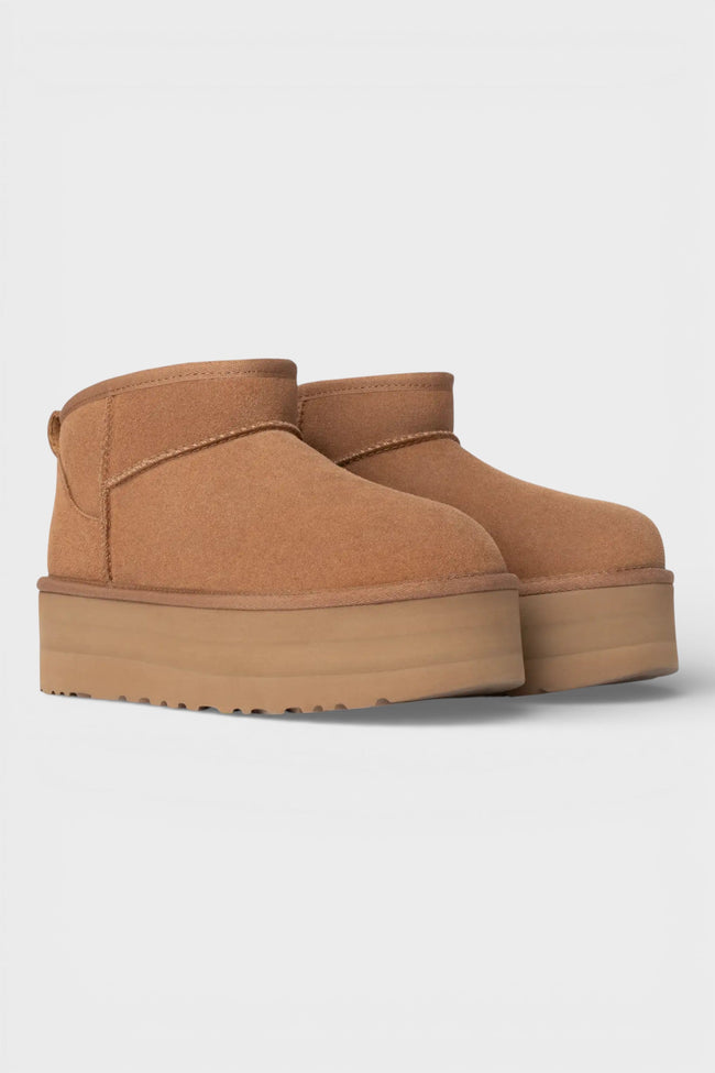 Dámské boty UGG Classic Ultra Mini Platform, barva Chestnut