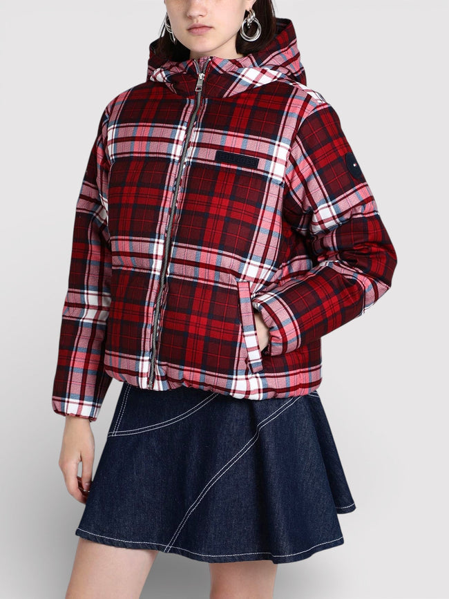 Červená prošívaná bunda New York Tartan