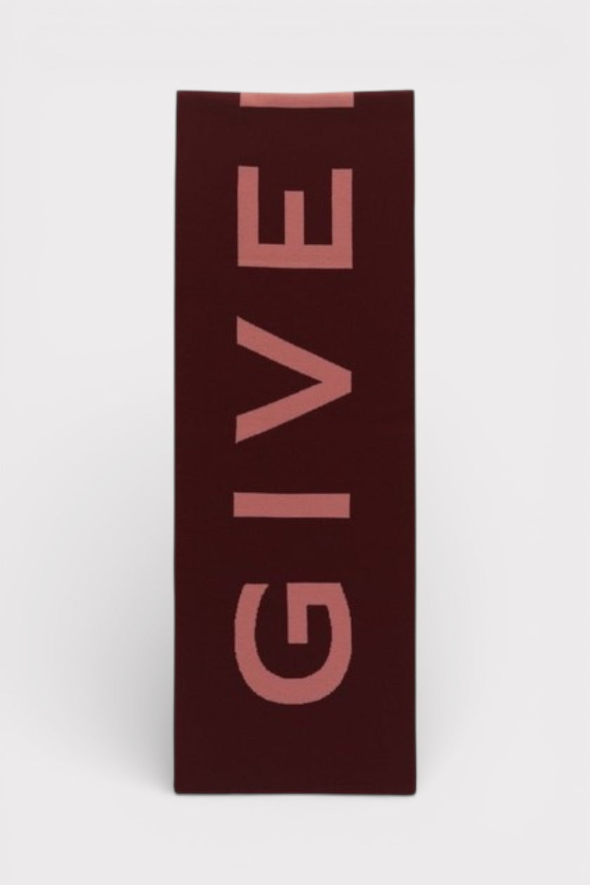 Bufanda Givenchy con logo jacquard rojo rosa