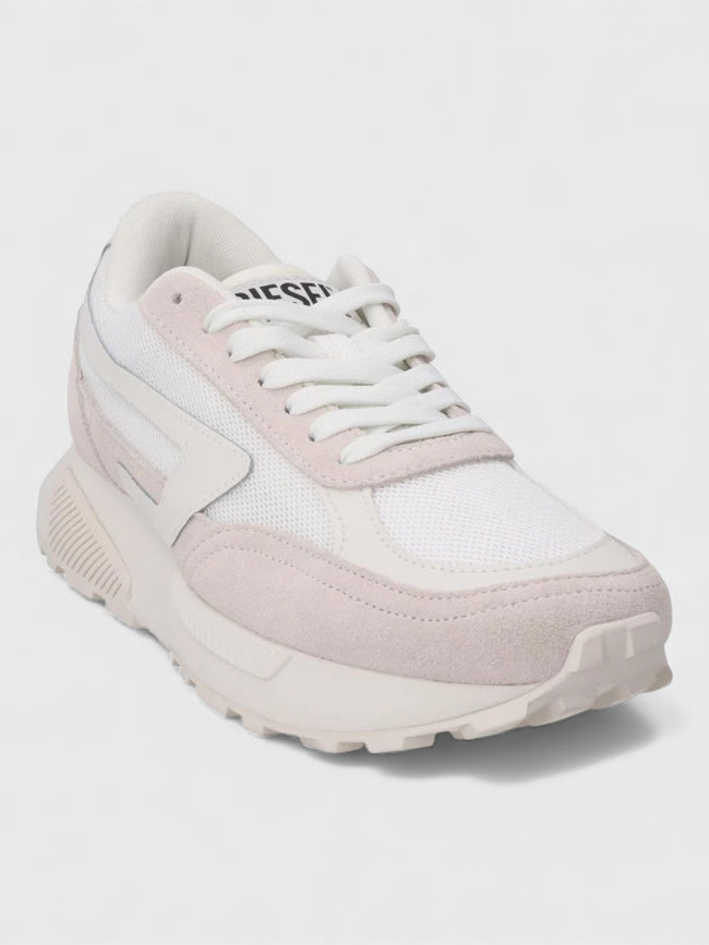 Damskie sneakersy Diesel Tyche Runner zamsz tkanina białe