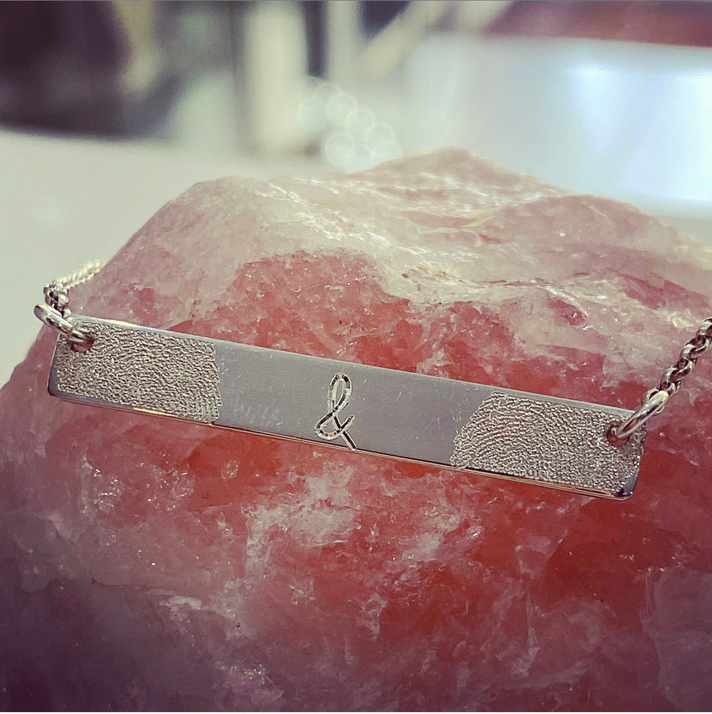 Finger Print Bar Necklace