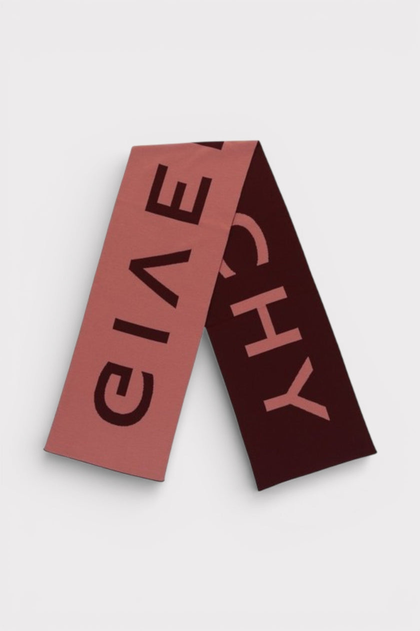 Bufanda Givenchy con logo jacquard rojo rosa