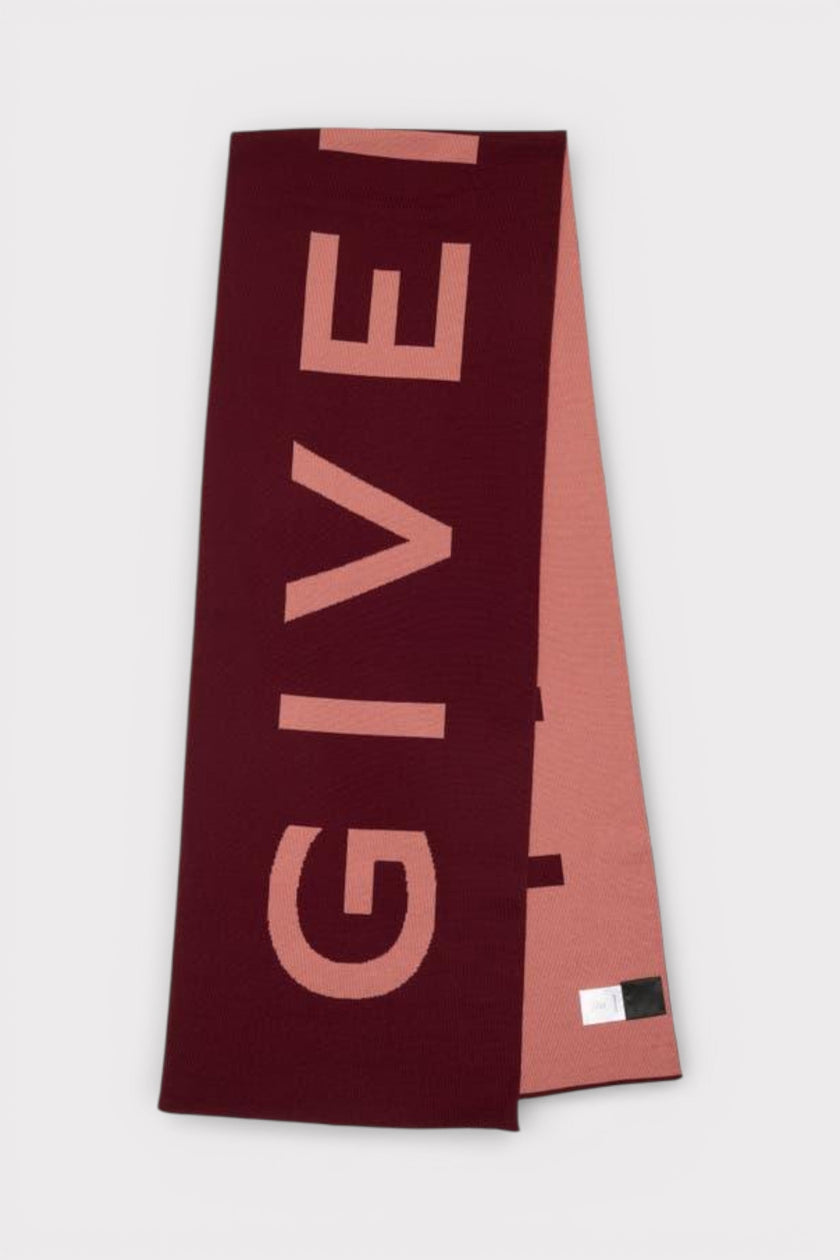 Bufanda Givenchy con logo jacquard rojo rosa