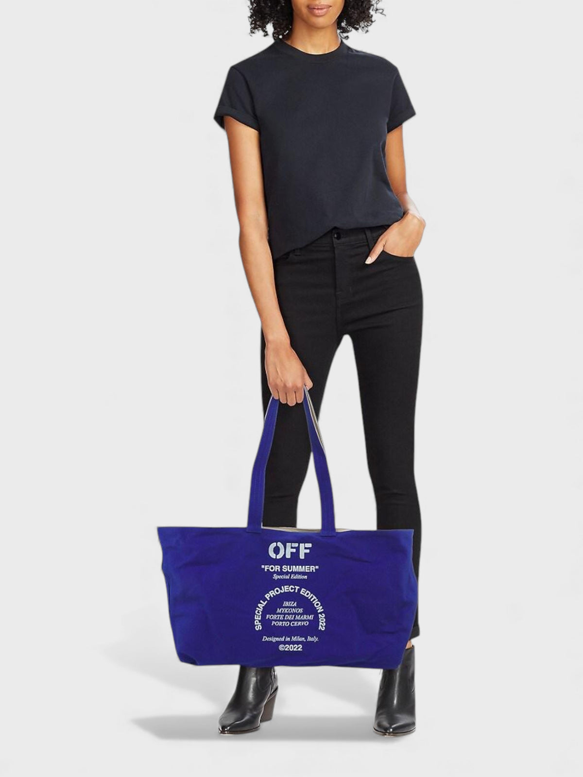 Off-White Reversible Tote Bag Beige Blue