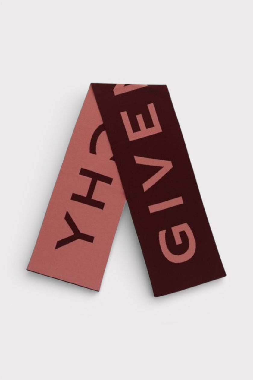 Bufanda Givenchy con logo jacquard rojo rosa