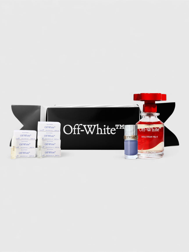 Off-White Beauty dárkový set v balení typu „cracker“ – Solution No. 4 100 ml a lak na nehty