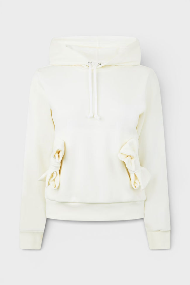 Mikina s kapucí Comme Des Garcons CDG s mašlí, off-white