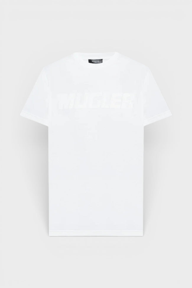 Oversize tričko Mugler s logem, teplá bílá