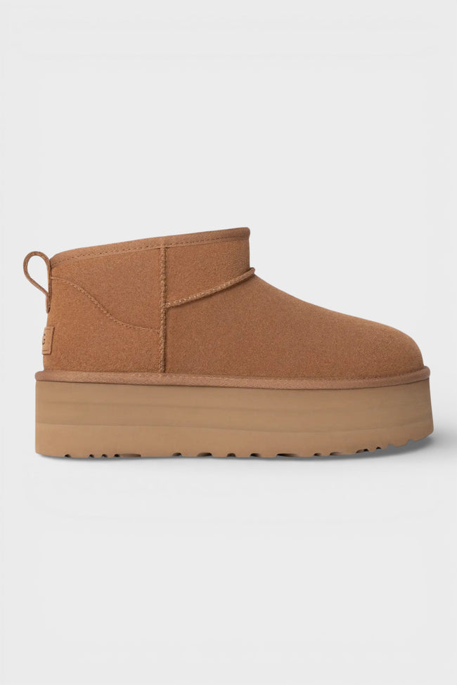 Dámské boty UGG Classic Ultra Mini Platform, barva Chestnut