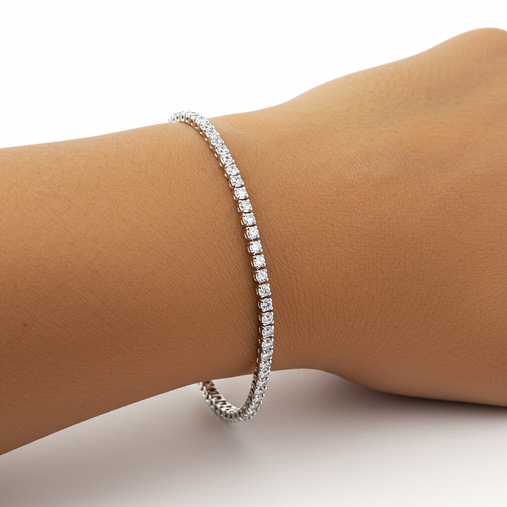 Tennisarmband aus Sterlingsilber, 2 mm