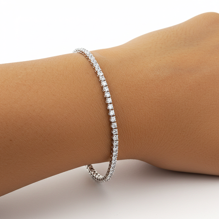 Tennisarmband aus Sterlingsilber, 2 mm