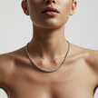 Collar de cadena tenis de lujo con moissanita de 3 mm