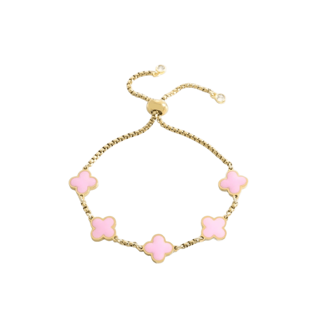 Bracciale in smalto a quadrifoglio